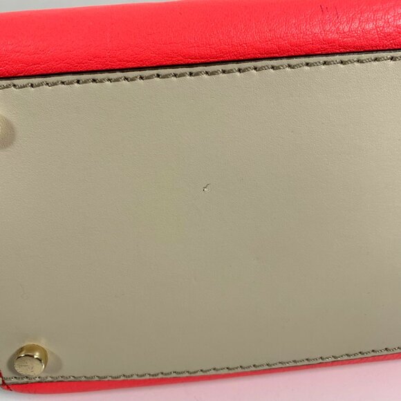 KATE SPADE Leo Houston Street Two Tone Pebble Leather Satchel Handbag - Picture 10 of 13